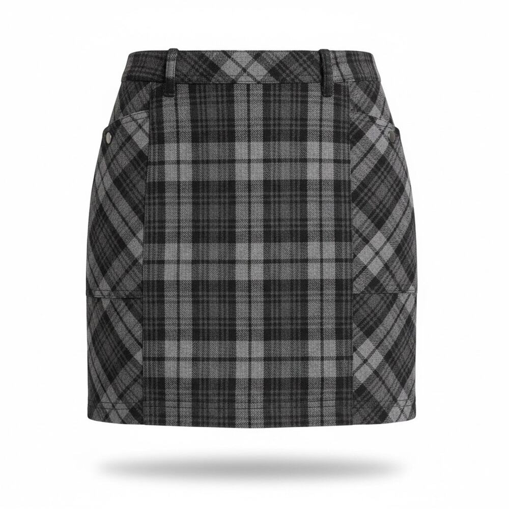 Plaid Wool Blend Mini Skirt School Girl Retro Academia Preppy Eddie Bauer Size 4